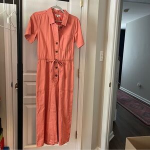 Madewell Pink Ankle Cropped Jumpsuit